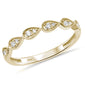 .12ct 14K Yellow Gold Round Diamond Fashion Wedding Band Ring Size 6.5