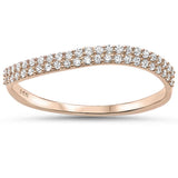 <span>¡CIERRE DE DIAMANTES! </span>.20ct G SI Anillo de banda de diamantes de oro rosa de 14kt Talla 6.5