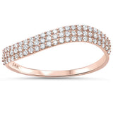 .29ct F SI 14kt Rose Gold Diamond Band Ring Size 6.5