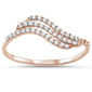 .17ct G SI 14kt Rose Gold Wave Diamond Band Ring Size 6.5