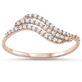 .17ct G SI 14kt Rose Gold Wave Diamond Band Ring Size 6.5