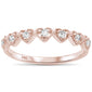 .20ct 14K Rose Gold Round Diamond Heart Band Ring Size 6.5