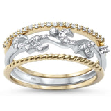 <span>DIAMOND CLOSEOUT! </span>.19ct G SI 14kt Two Tone Gold Diamond Band Ring Size 6.5