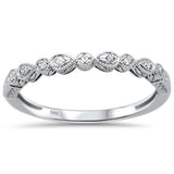 .05ct 14k White Gold Diamond Anniversary Wedding Stackable Band Size 6.5