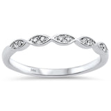 <span>DIAMOND CLOSEOUT! </span>.09ct 14k White Gold Diamond Anniversary Wedding Stackable Band Size 6.5
