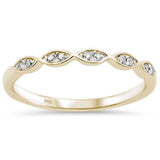 .07ct 14k Yellow Gold Diamond Anniversary Wedding Stackable Band Size 6.5