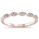 .08ct 14k Rose Gold Diamond Anniversary Wedding Stackable Band Size 6.5