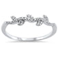 .13ct 14k White Gold Diamond  Leaf Vine Trendy  Stackable Band Size 6.5