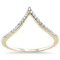 .14ct 14k Yellow Gold Diamond Chevron V Shape Trendy Midi Ring Size 6.5