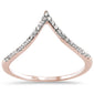 .14ct 14k Rose Gold Diamond Chevron V Shape Trendy Midi Ring Size 6.5