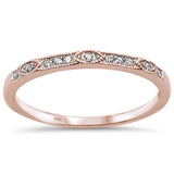 .07ct 14k Rose Gold Diamond Anniversary Wedding Stackable Band Size 6.5