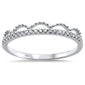 .11ct 14k White Gold Diamond Trendy Crown Stackable Band Size 6.5