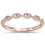 <span>DIAMOND CLOSEOUT! </span>.15ct 14k Rose Gold Diamond Anniversary Wedding Stackable Band Size 6.5