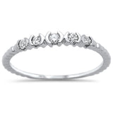 .13ct 14K White Gold Diamond Anniversary Wedding Stackable Band Size 6.5