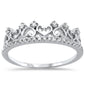 .19ct 14k White Gold Diamond Crown Princess Heart Ring Size 6.5
