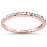 <span>¡LIQUIDACIÓN DE DIAMANTES! </span>.15ct 14k Oro Rosa Diamante Anillo Apilable de Boda Aniversario Talla 6.5