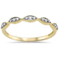 .10ct 14k Yellow Gold Diamond Accent Stackable Wedding Band Ring Size 6.5