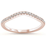 .22ct 14k Rose Gold Curved Stackable Wedding Anniversary Diamond Ring