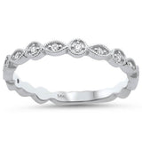 .11ct  14k White Gold Stackable Wedding Anniversary Diamond Rinze 6.5