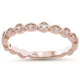 .11ct 14k Rose Gold Stackable Wedding Anniversary Diamond Rinze 6.5
