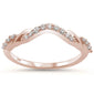.15ct 14k Rose Gold Stackable Wedding Anniversary Curved Diamond Band