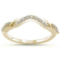 .15ct 14k Yellow Gold Stackable Wedding Anniversary Curved Diamond Band Size 6.5