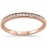 <span>DIAMOND CLOSEOUT! </span>.13ct 14k Rose Gold Diamond Wedding Band Anniversary Ring Size 6.5