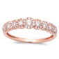 .45ct Designer Graduated Diamond Pave Set Modern 14kt Rose Gold Ring Size 6.5