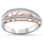 .30ct E VS Modern Art Deco Rose & White Gold Fashion Diamond Ring Size 6.5