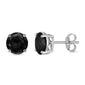 Black Cubic Zirconia Casting Round Stud Earrings Push Back .925 Sterling Silver Sizes 2-10mm