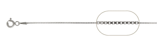 015 0.8MM Box Chain .925  Solid Sterling Silver Size 30"
