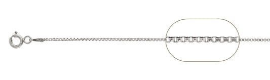 019 1MM Box Chain .925  Solid Sterling Silver Size 30"