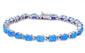 Oval Blue Opal .925 Sterling Silver Bracelet