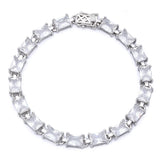 17.50ct Radiant Cut Cz .925 Sterling Silver Bracelet 7 1/4"