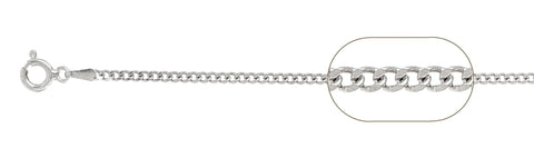 060-2MM Sterling Silver Curb Chain Made in Italy Available in 7"- 30" inches