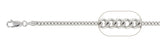 080 3MM Curb Chain .925  Solid Sterling Silver Size 30"