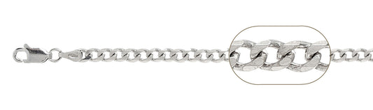 100 4MM Curb Chain .925  Solid Sterling Silver Size 30"