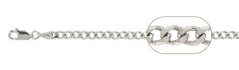 100 4MM Curb Chain .925  Solid Sterling Silver Size 30"
