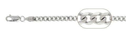 120 4.5MM Curb Chain .925  Solid Sterling Silver Size 30"