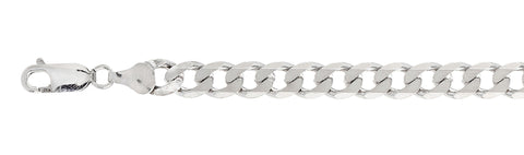 180 7MM Curb Chain .925  Solid Sterling Silver Size 30"
