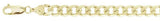 <span>CLOSEOUT 20% OFF! </span> 180-7MM Yellow Gold Plated Curb Chain .925  Solid Sterling Silver Sizes 8-30" NEW