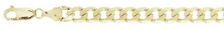 <span>CLOSEOUT 20% OFF! </span> 180-7MM Yellow Gold Plated Curb Chain .925  Solid Sterling Silver Sizes 8-30"