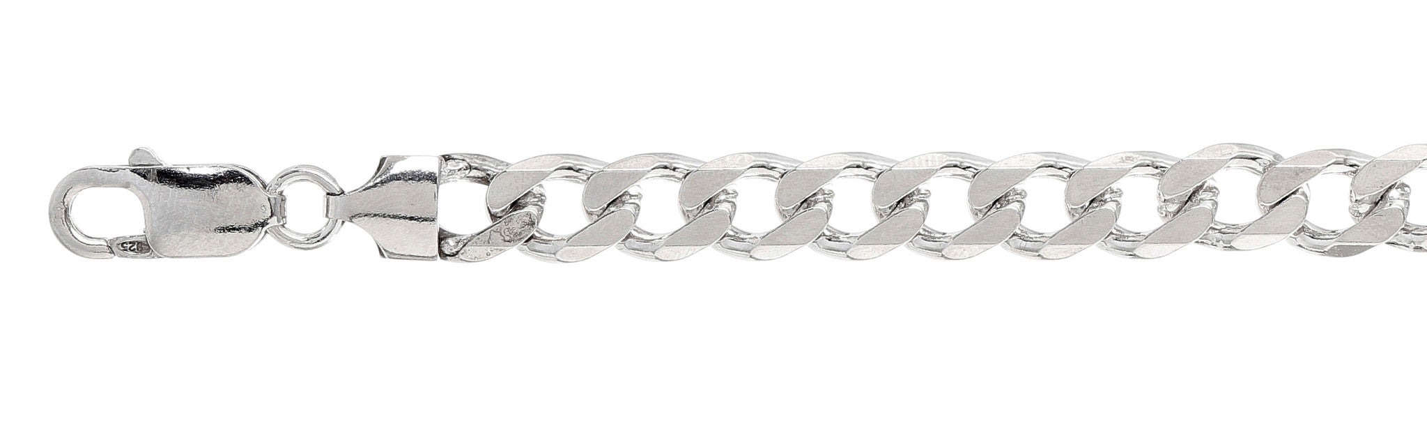 200-8MM Curb Chain .925 Sterling Silver Made in Italy Available in 24"- 30" inches