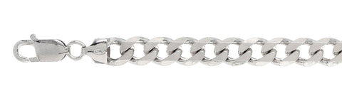 220 9MM Curb Chain .925  Solid Sterling Silver Size 32"