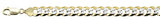<span>CLOSEOUT 20% OFF! </span> 180-7.5MM Two Tone Yellow Plated & White Pave Curb Chain .925 Solid Sterling Silver Sizes 8"-30" NEW