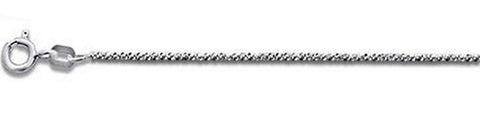 025 1.4MM Rhodium Plated CrissCross chain .925 Solid Sterling Silver Available in 16-20"