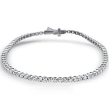 3.01ct 14KT White Gold Diamond Diamond Tennis Bracelet 7" Long