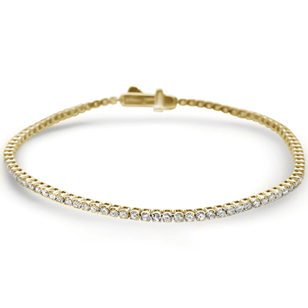<span style="color:purple">SPECIAL!</span> 1.95ct G SI 14KT Yellow Gold Diamond Tennis Bracelet 7"