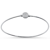 .11ct 14k White Gold Diamond Bangle Bracelet 7.25"