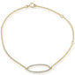 .10ct 14kt Yellow Gold Diamond Trendy Oval Shape Bracelet 7" Long Adj